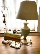 Three various table lamps