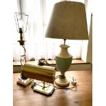 Three various table lamps