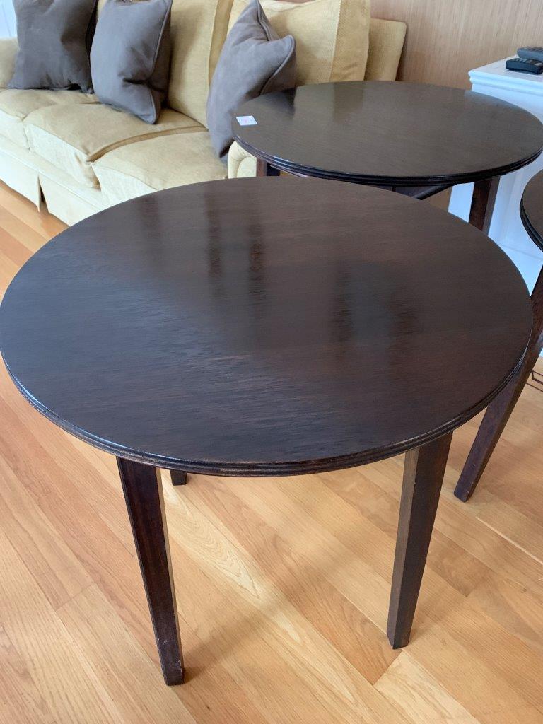 Three circular occasional tables on 4 block legs - Image 5 of 5