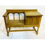 Oak bench with cupboard