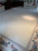 Very large cream oriental style carpet