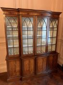 Mahogany break-front display cabinet