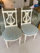 Two French style cream painted bedroom chairs