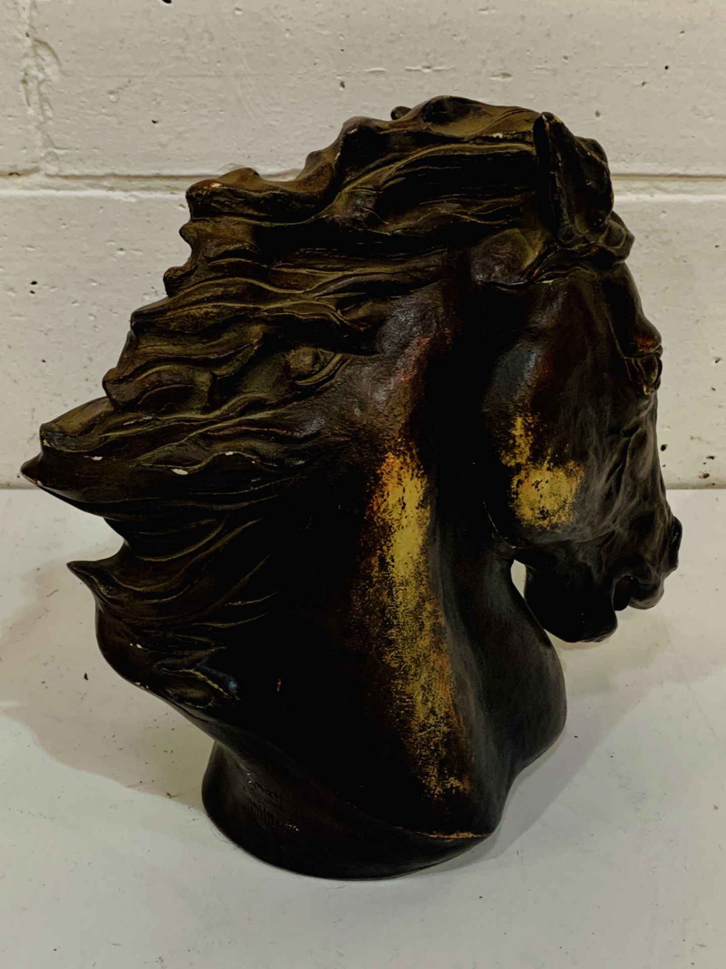 Austin plaster sculpture of horse head. - Image 2 of 3