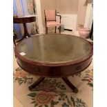 Mahogany drum shaped coffee table
