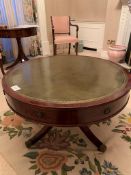 Mahogany drum shaped coffee table