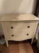 Pair of cream coloured two drawer bedside cabinets