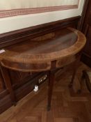 Inlaid Georgian style demi-lune table