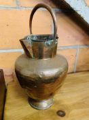 Hammered copper Arts and Crafts style twin spout flagon