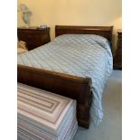 Mahogany Empire-style double bed frame