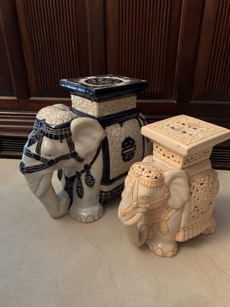 Two Elephant ceramic stools - Image 2 of 3