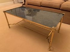 Maison Jansen style gilt metal and glass coffee table