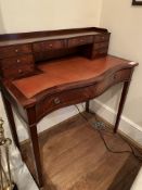 Sheraton style mahogany writing table