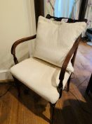 Mahogany framed open armchair