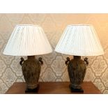 Pair of metal classical style table lamps by Chelsom