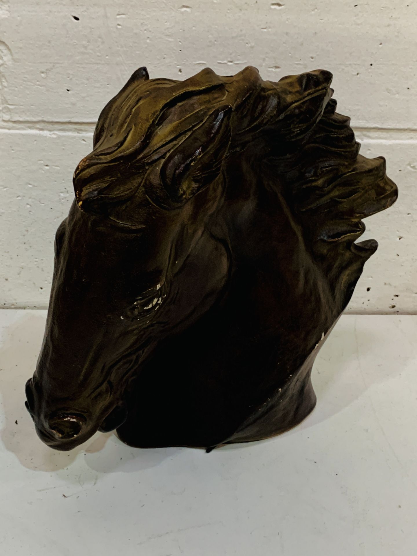 Austin plaster sculpture of horse head. - Image 3 of 3