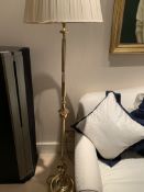 Pair of brass standard lamps