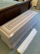 Striped upholstered blanket box