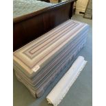 Striped upholstered blanket box