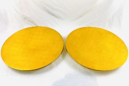 Two gold lacquered shallow plates