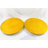 Two gold lacquered shallow plates