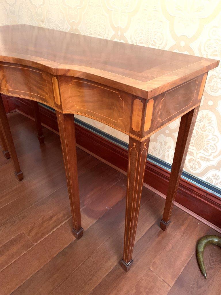 Pair of Georgian style inlaid console tables - Image 2 of 5