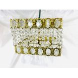 Square crystal glass droplet chandelier