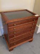 Jewellery cabinet of six graduated drawers