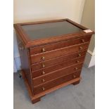 Jewellery cabinet of six graduated drawers