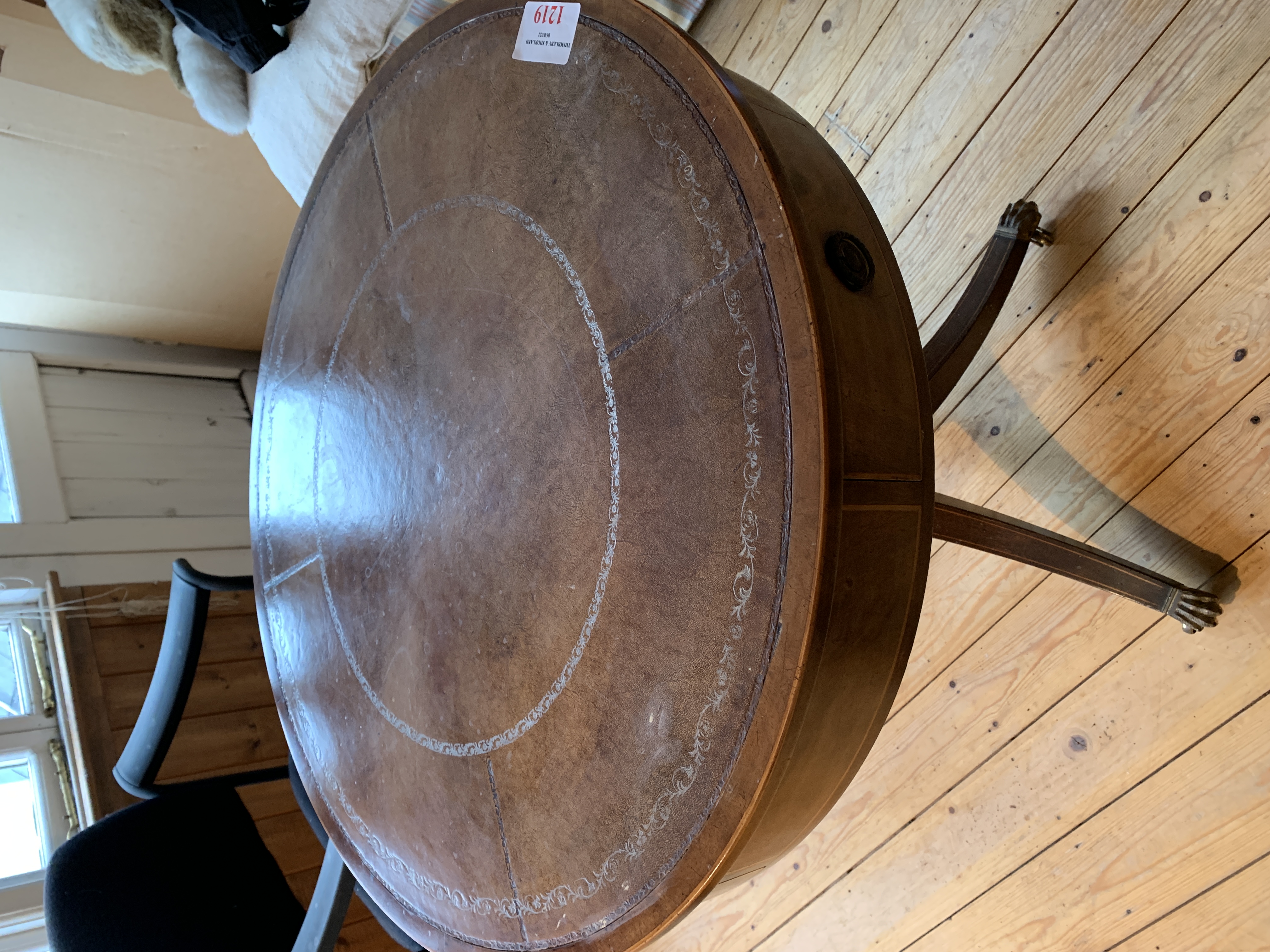 Mahogany drum table