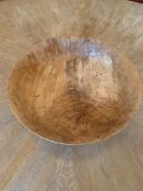 Large turned wooden bowl