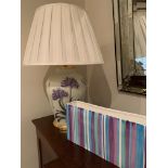 Large table lamp together with a ceramic long vase