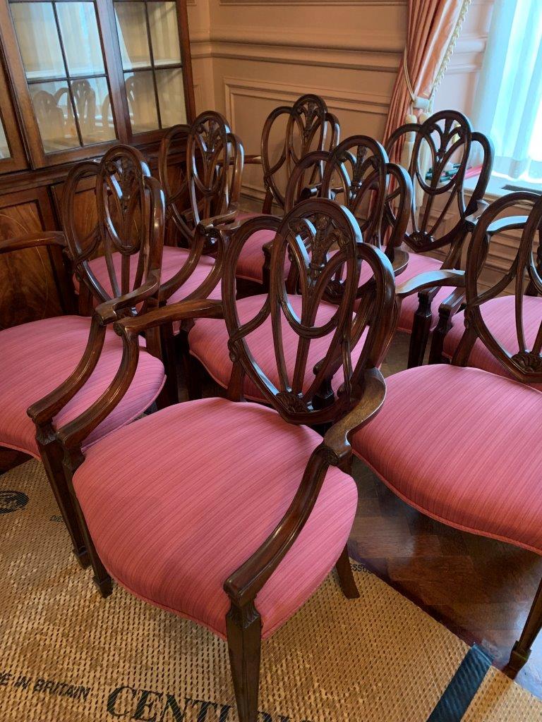 Set of 8 mahogany dining elbow chairs - Image 6 of 7