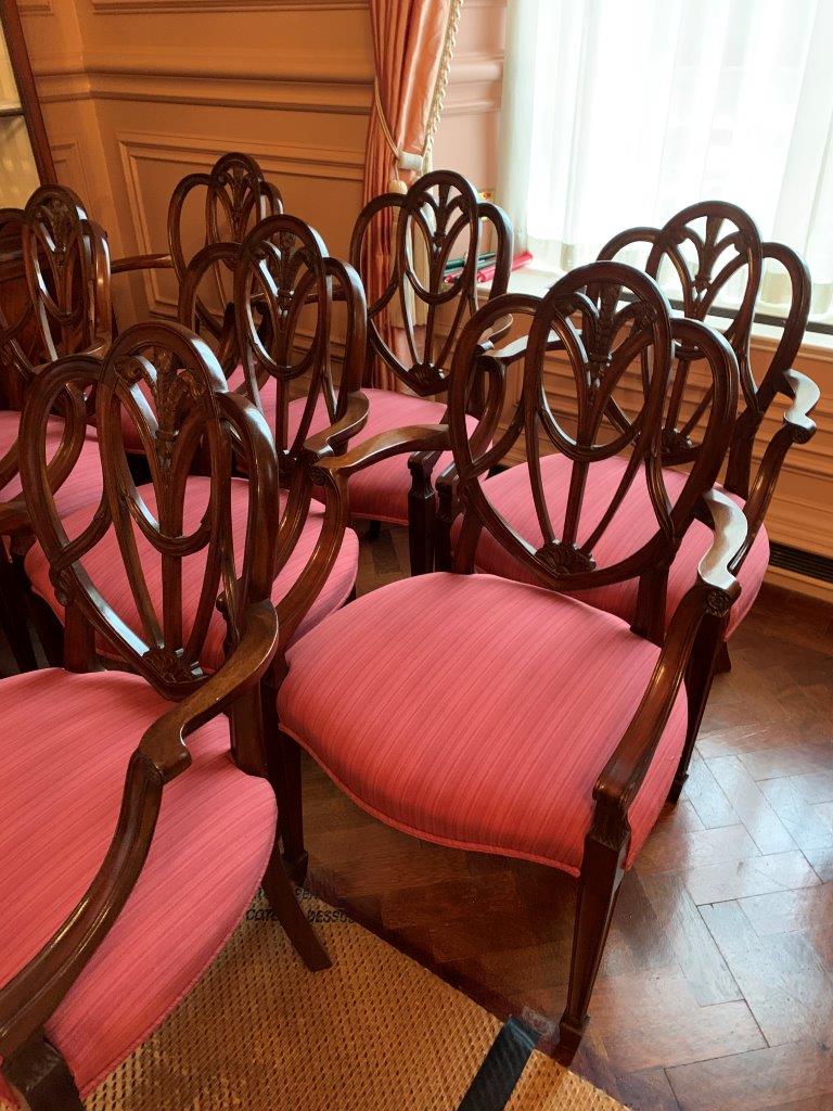 Set of 8 mahogany dining elbow chairs - Image 5 of 7