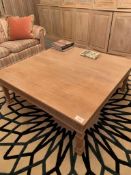 Large square limed oak coffee table