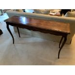 Pair of modern parquetry console tables