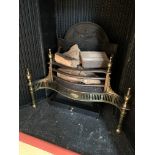 Regency style brass fire grate