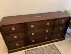 Mahogany campaign style brass bound cabinet