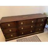 Mahogany campaign style brass bound cabinet