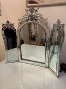 Venetian style three fold dressing table mirror