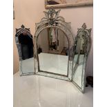 Venetian style three fold dressing table mirror