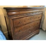 Two mahogany French style chests of three drawers