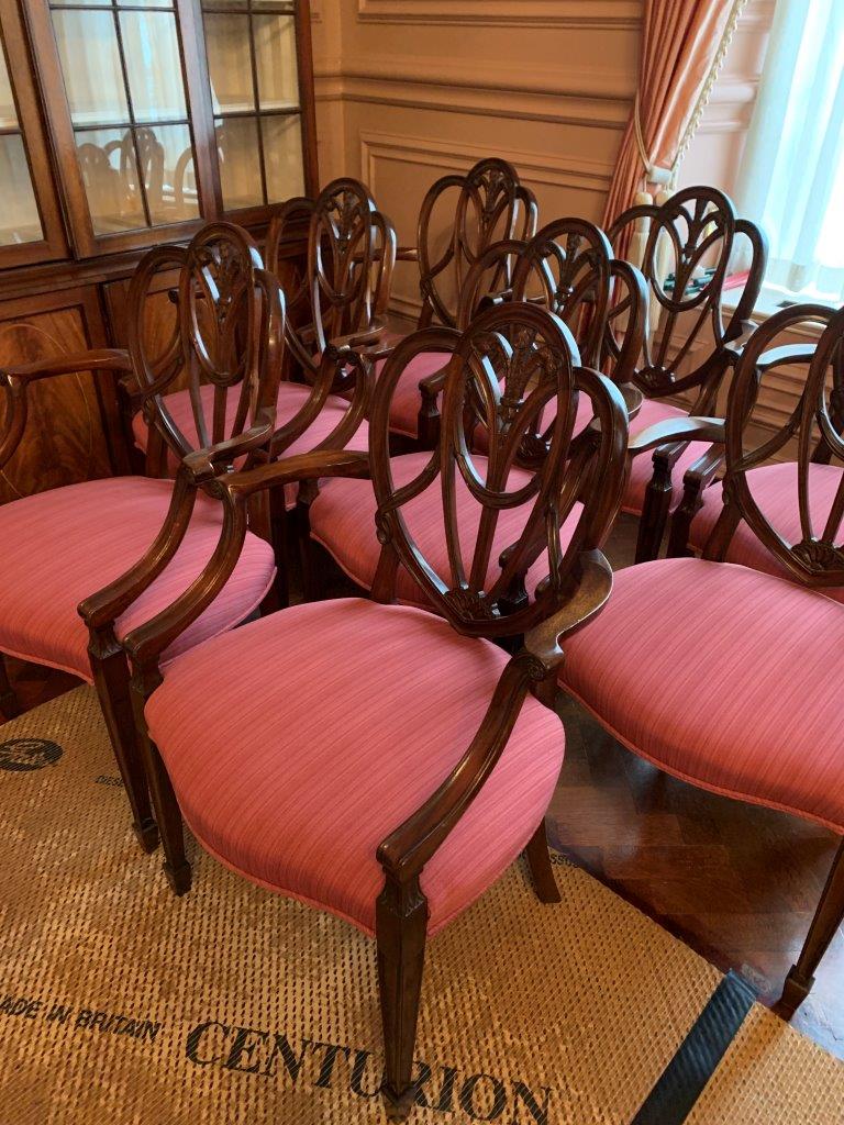 Set of 8 mahogany dining elbow chairs - Image 3 of 7