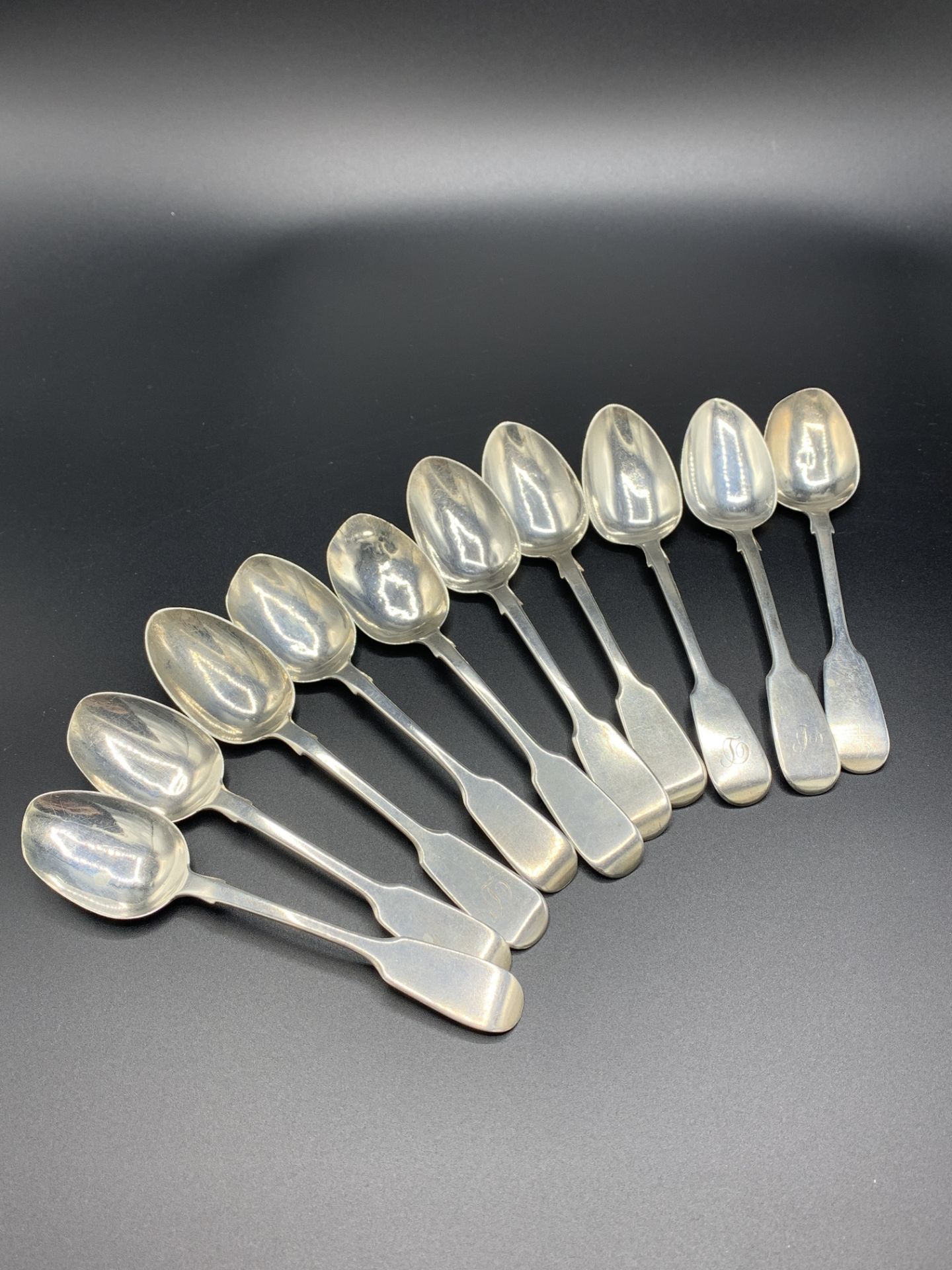 10 sterling silver mid-Victorian teaspoons