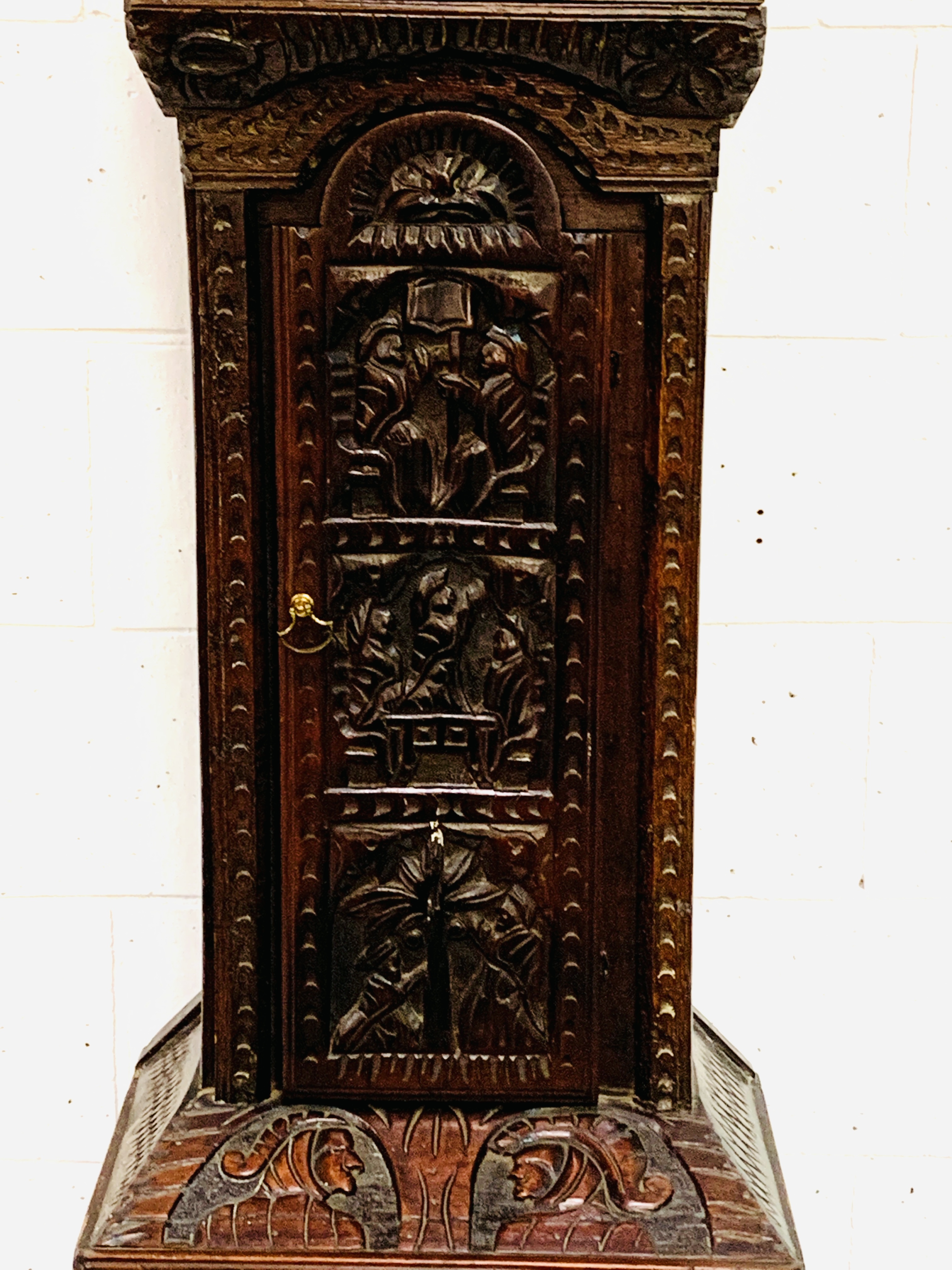 Heavily carved longcase clock - Image 2 of 20