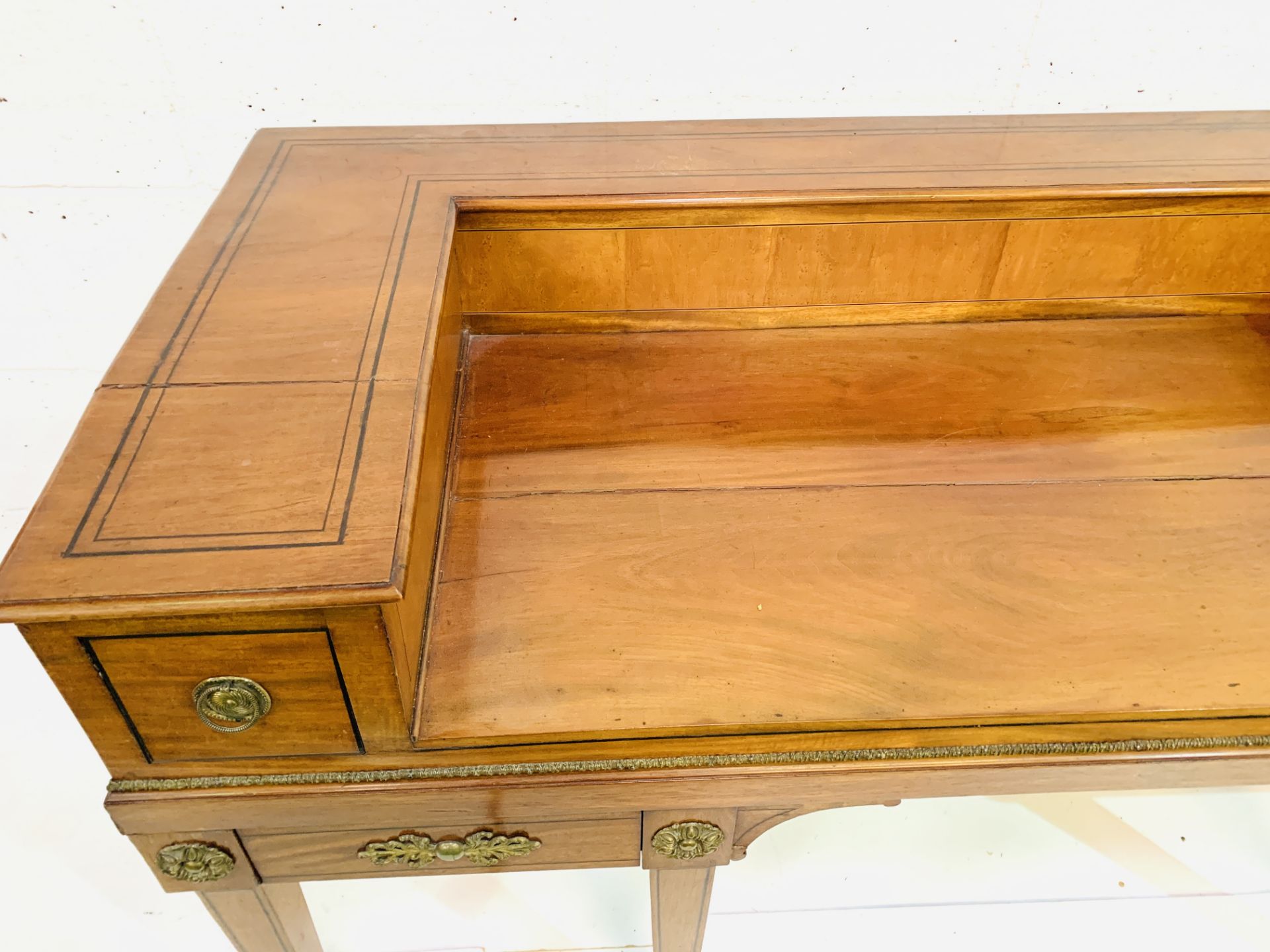 George III mahogany former spinnet later converted to a desk - Image 7 of 8