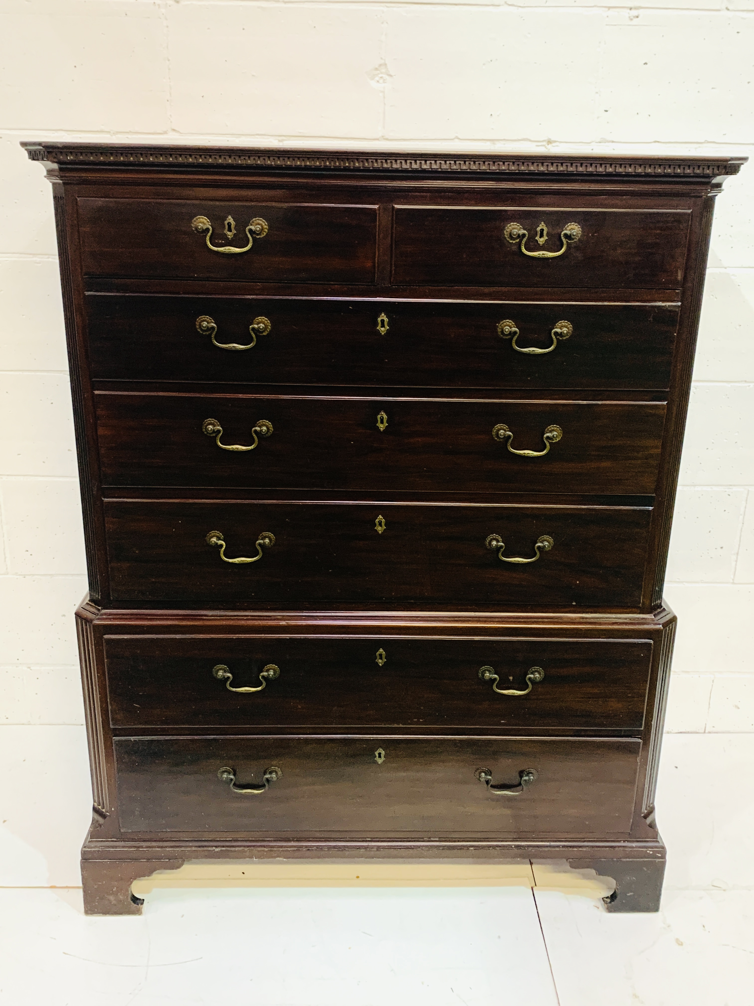 Victorian mahogany chest on chest