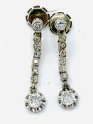 18ct white gold eight stone diamond drop earrings