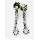 18ct white gold eight stone diamond drop earrings