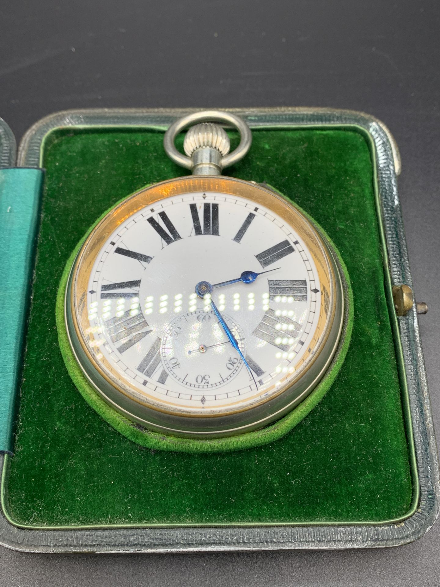 Goliath watch, in going order, in silver hallmarked engine turned case - Image 4 of 7